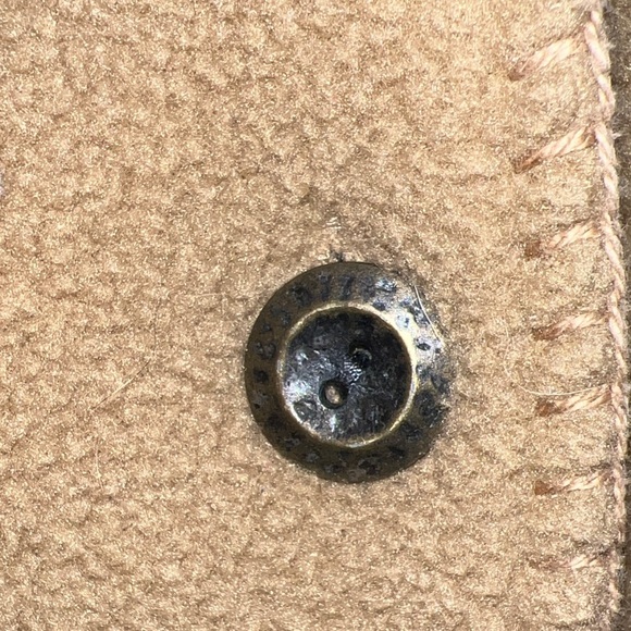 L. L. Bean Size M Vintage Camel Sherpa Button Cardigan Cozy Minamalist Fall Warm - Picture 6 of 11